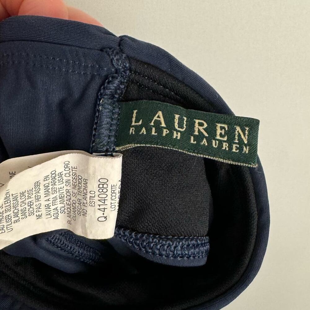 Lauren Ralph Lauren Navy Blue Stretch Shirred Waist Skirt Bikini Bottom Sz 12 - Picture 6 of 10
